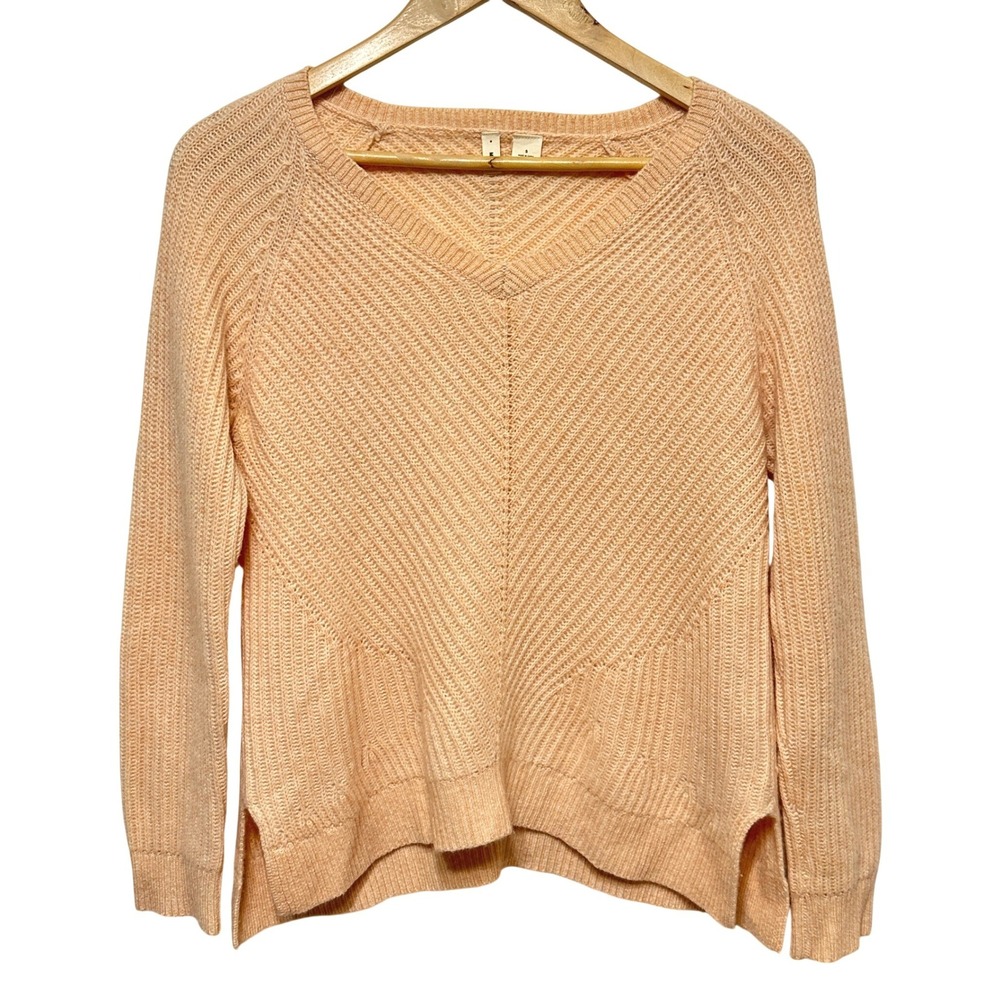 Moth Anthropologie 100% Cashmere V-Neck Pullover Sweater Women Small Luxury Knit